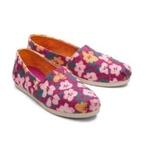 TOMS Alpargata Fuchsia Blooms Quilted Slip On Shoes 10 BNWT 🆕📦⌚🏃🏻💨⚡🚚